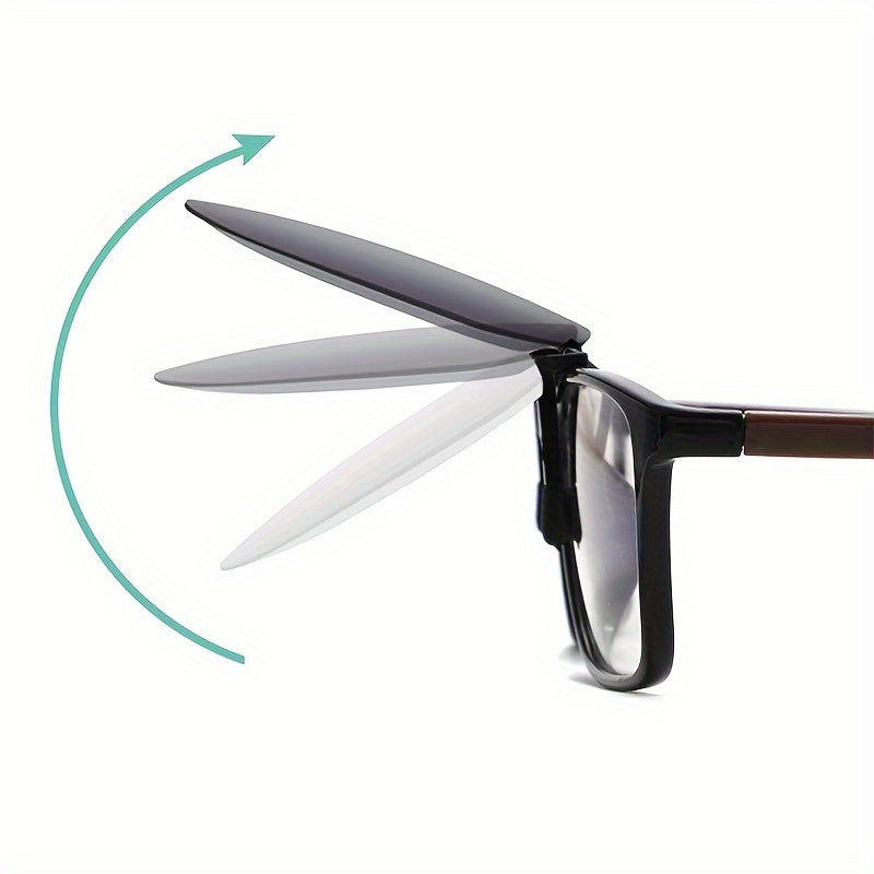 Adjustable unisex driving sunglasses clips that can be flipped up for ultra-light driving, providing protection against ultraviolet rays and harmful rays.