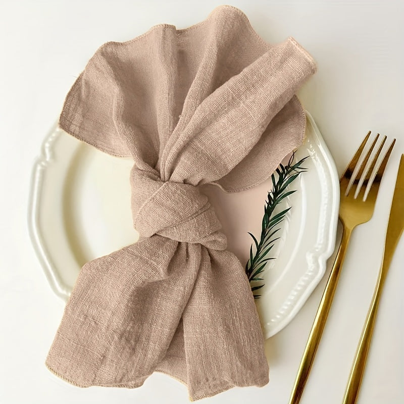 12-Pack of cotton napkins, perfect for various occasions. Reusable, solid color, square knit fabric cloth, measuring 41.91cm - ideal for dinner, wedding, Christmas, restaurant, banquet, and parties. Can also be used as tea towels.