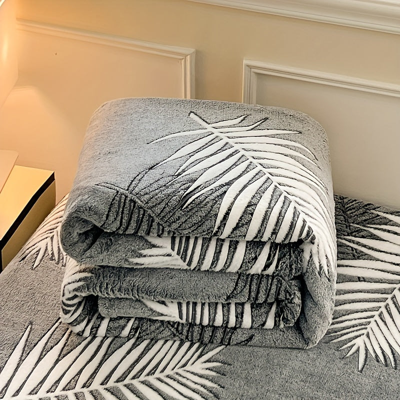 Soft coral fleece blanket suitable for all seasons, great for bed, sofa, office, camping, and travel. Hand wash only. A versatile and cozy gift option.