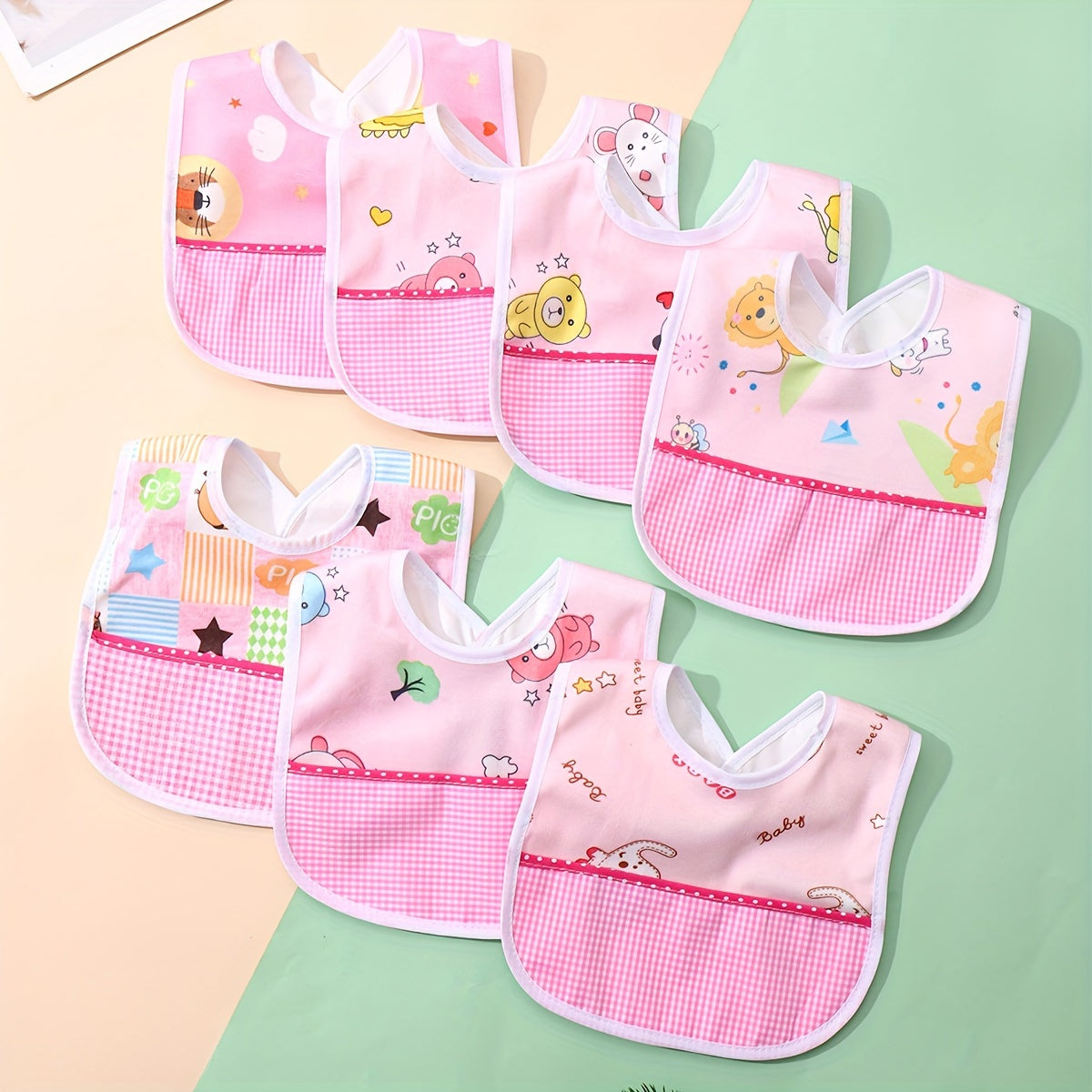 Set of 3 Velvet Waterproof Bibs, Cute Cartoon Designs for Feeding and Drooling