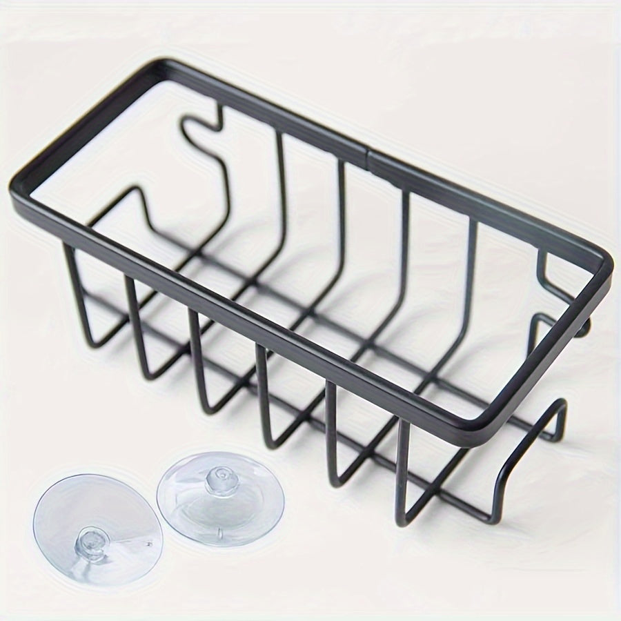 Wall-Mounted Kitchen Organizer for Sponge, Cloth, and Towel Storage - Space-Saving Design with Drainage System, Easy No-Drill Installation, Made of Durable Plastic - Perfect for Keeping Sponges, Brushes, and Towels Organized