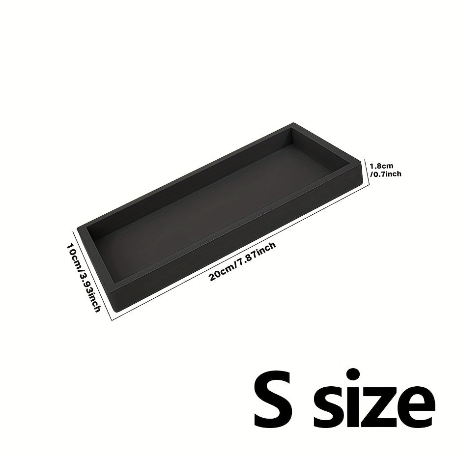 Single bathroom vanity silicone tray for counter, multi-functional organizer for sink, dresser, and home essentials.