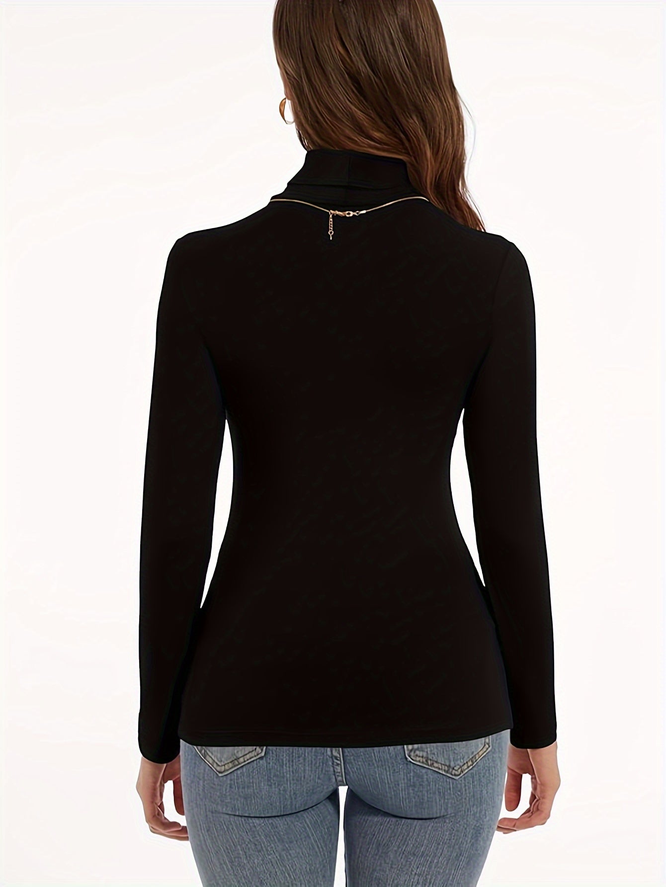 Women's cozy turtleneck tops for cold weather.