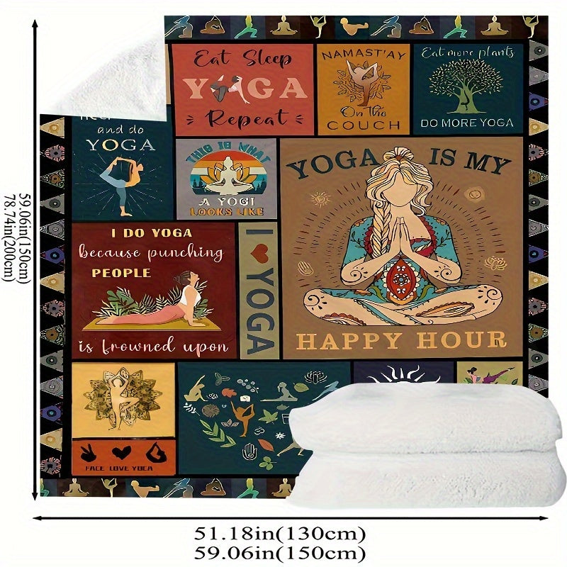 [Customer Favorite] Lovely Yoga-Inspired Flannel Throw Blanket - Great for Allergies, Versatile Gift for Loved Ones, Cozy Blanket