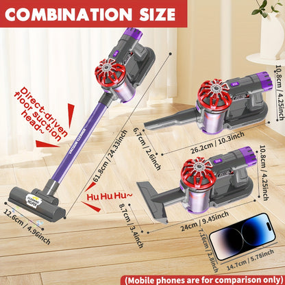 3-In-1 cordless vacuum toy set with real suction power, ideal for pretend play and cleaning - great holiday gift for kids.