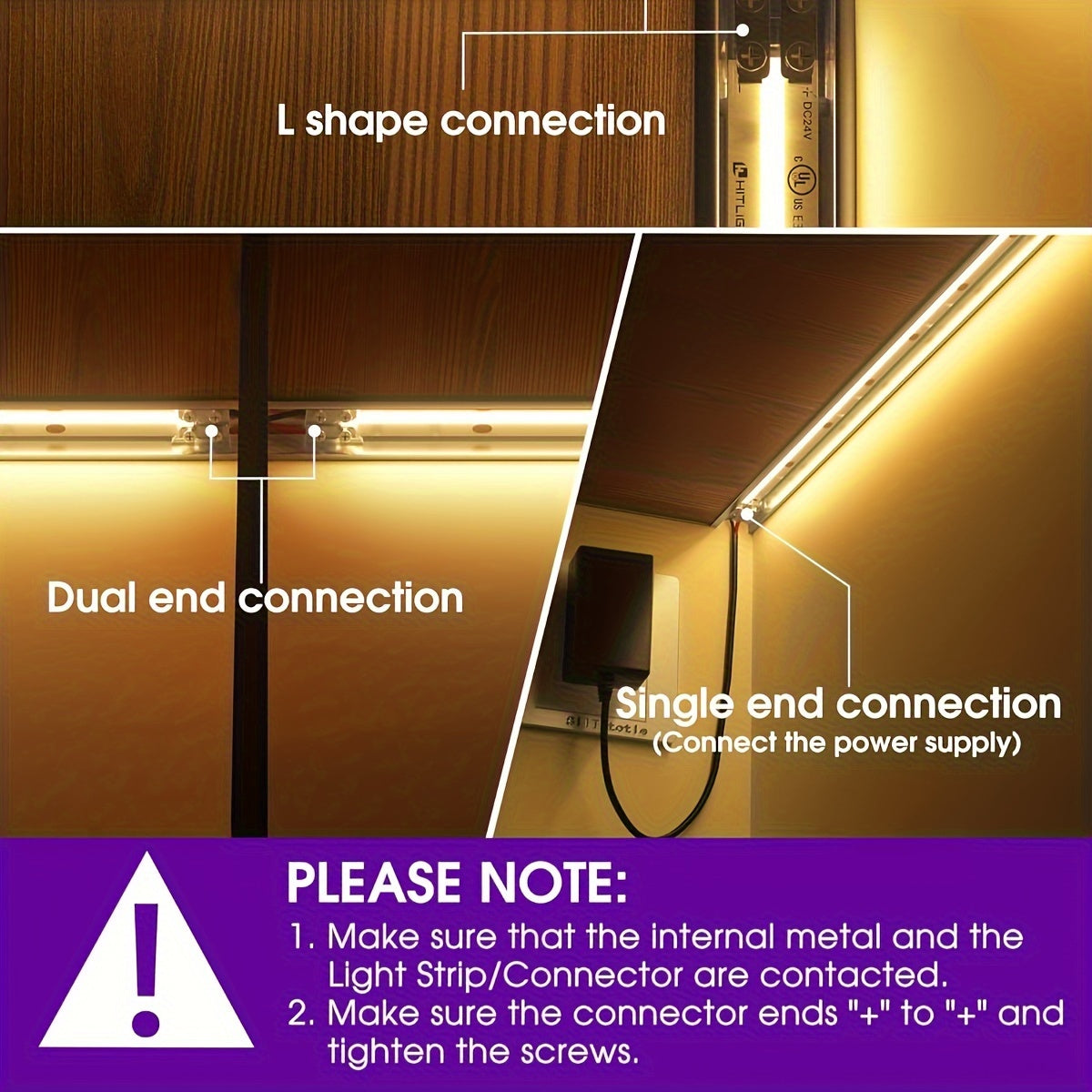 Set of 6 Easy-Install 2-Pin 10mm Transparent LED Strip Light Connectors - Versatile & Reusable for Home & Commercial Use, No-Solder Setup with Screwdriver.