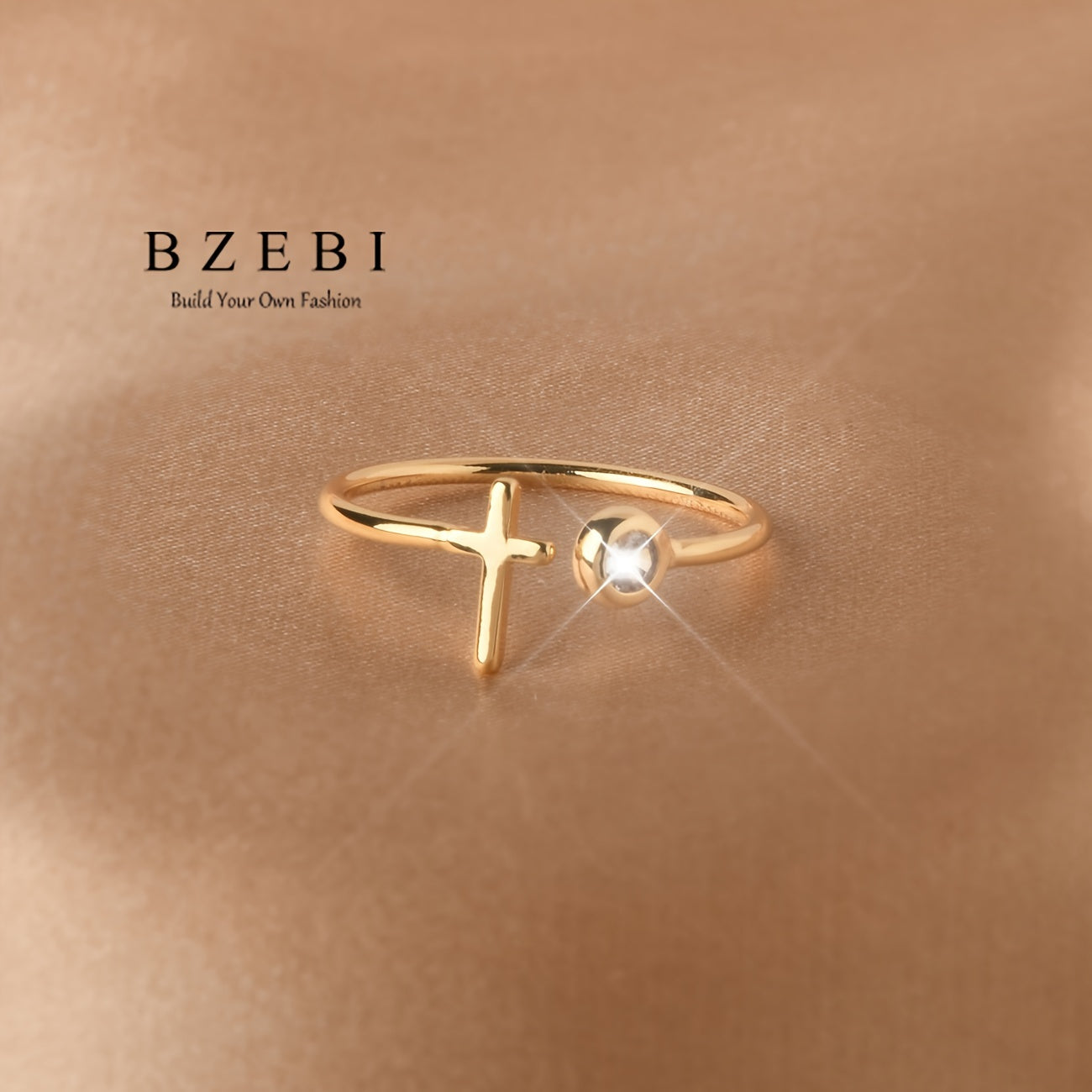 The jewelry set for women is elegant and minimalist, featuring a cross-shaped necklace and ring made of 18K gold-plated zirconia. It is adjustable and comes in a gift box, making it a perfect gift for birthdays, Christmas, Mother's Day, and Valentine's