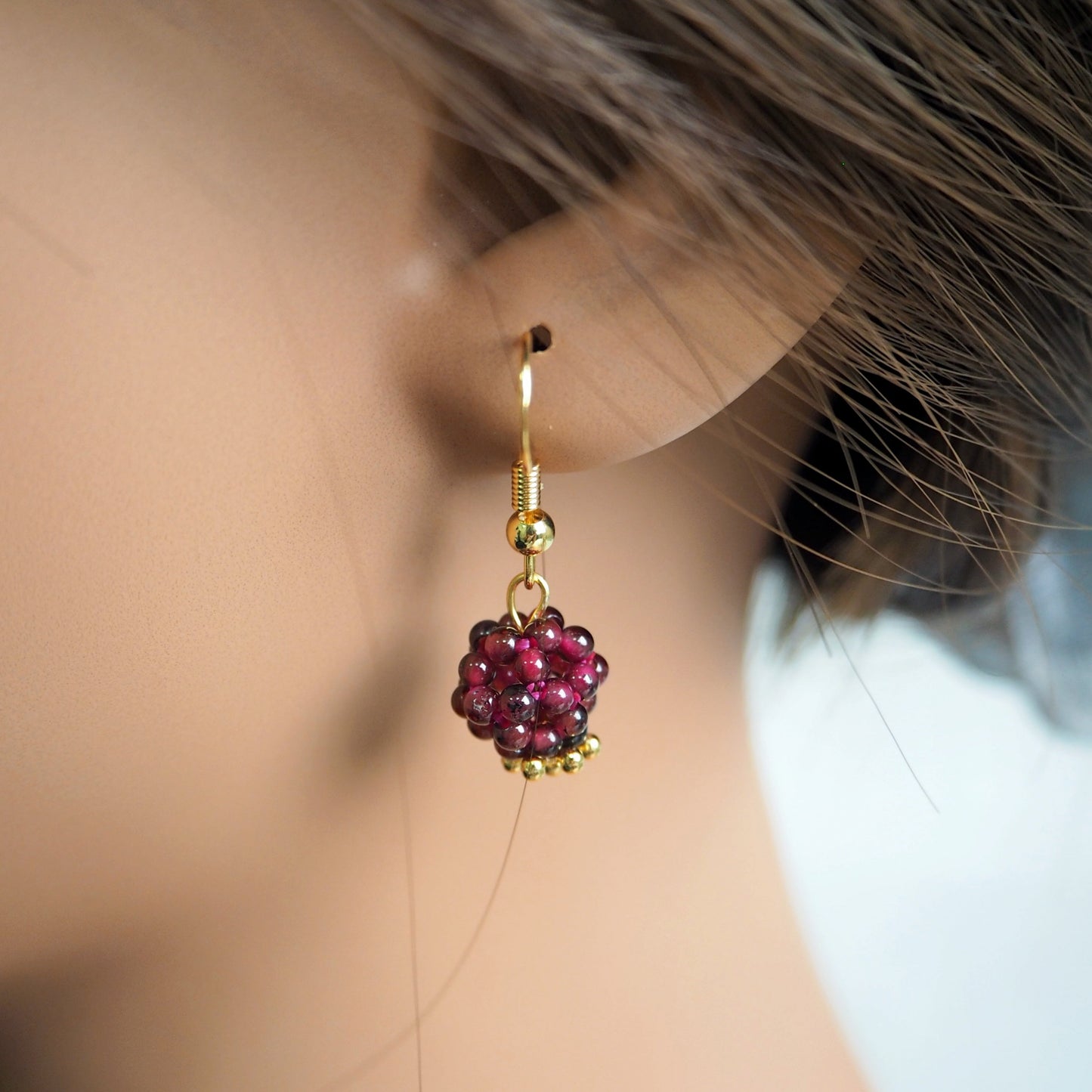 Hand-crafted Natural Garnet Earrings, Exquisite and Stylish Jewelry for Women. Perfect Gift for Birthdays, New Year, Christmas and Thanksgiving. Comes in a Gift Box.