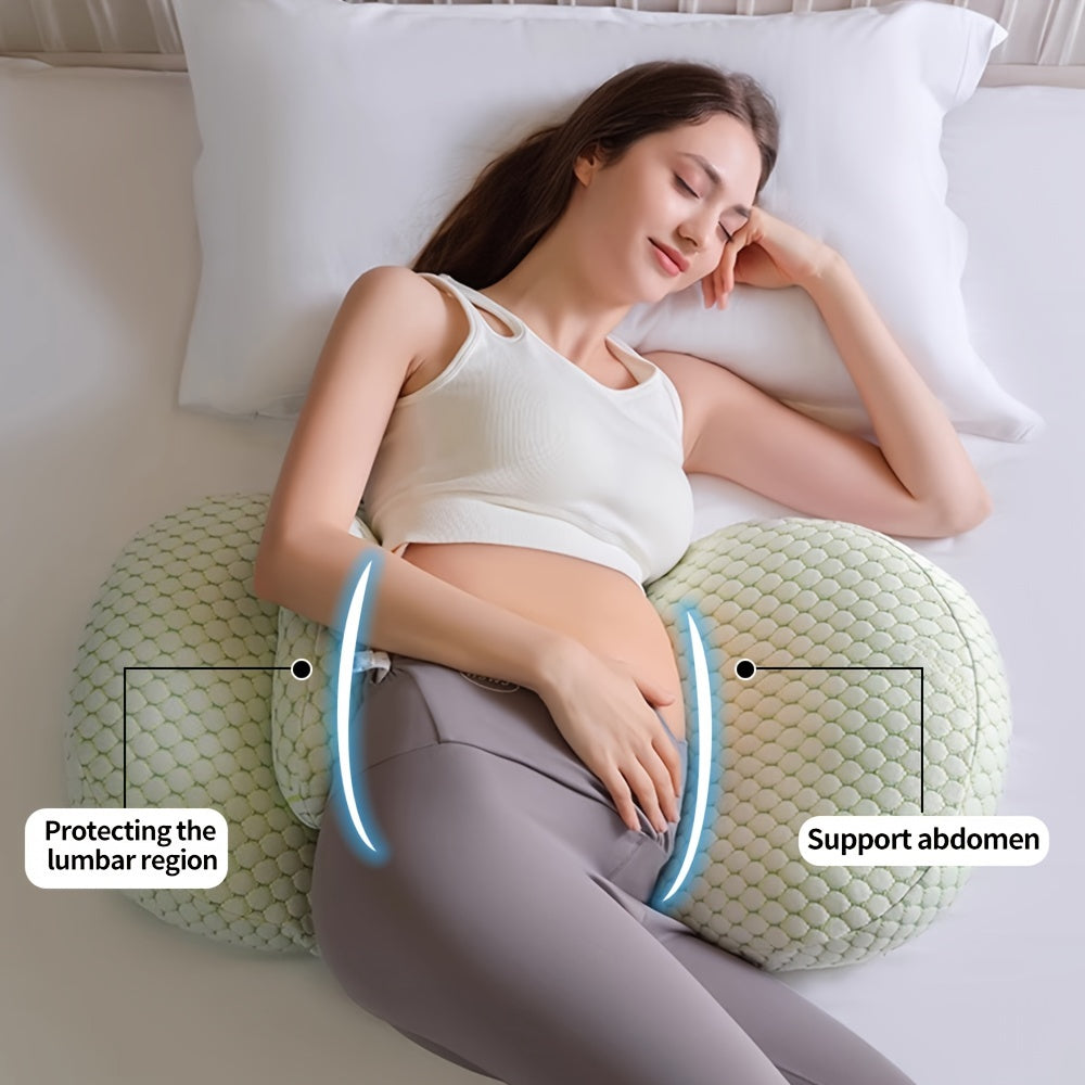 Maternity Pillow with Adjustable & Removable Cover - Soft Full Body Pregnancy Cushion with H/U Shape Convertibility for Back, Belly & Leg Support - Perfect Gift for Expectant Mothers