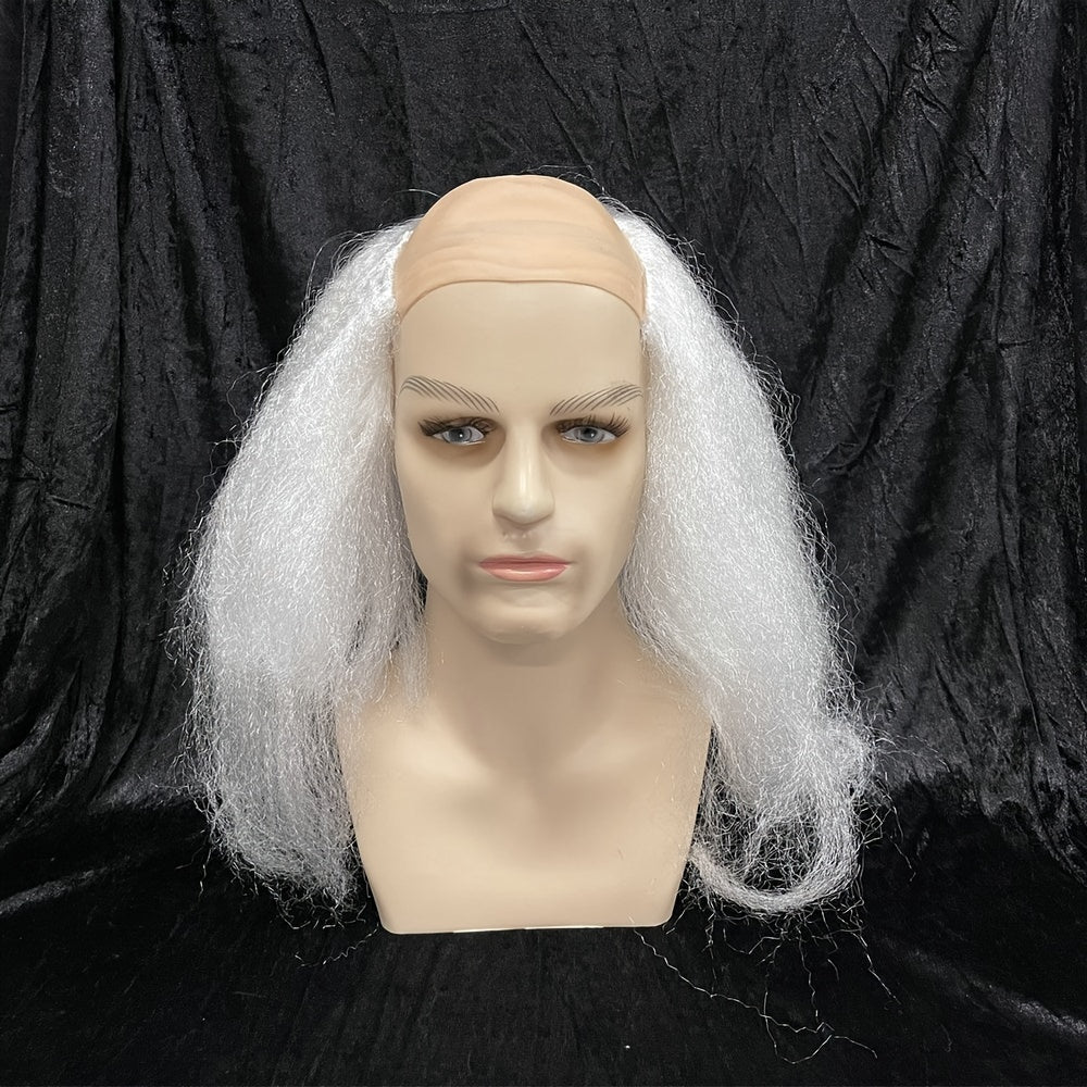 Colorful wigs for themed events and cosplay, including bald, black, white, and yellow options. Perfect for Christmas, birthdays, and other festive occasions. Amp up your party look with these fun dress-up accessories.