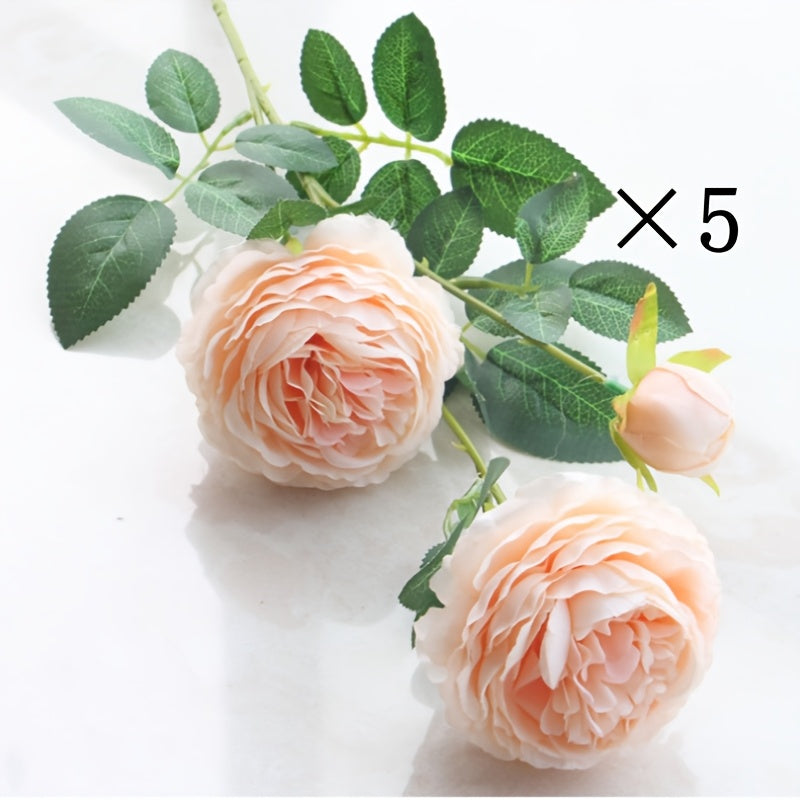 1PC European-style imitation peony, ideal for wedding season and home wedding decoration, featuring three heads.