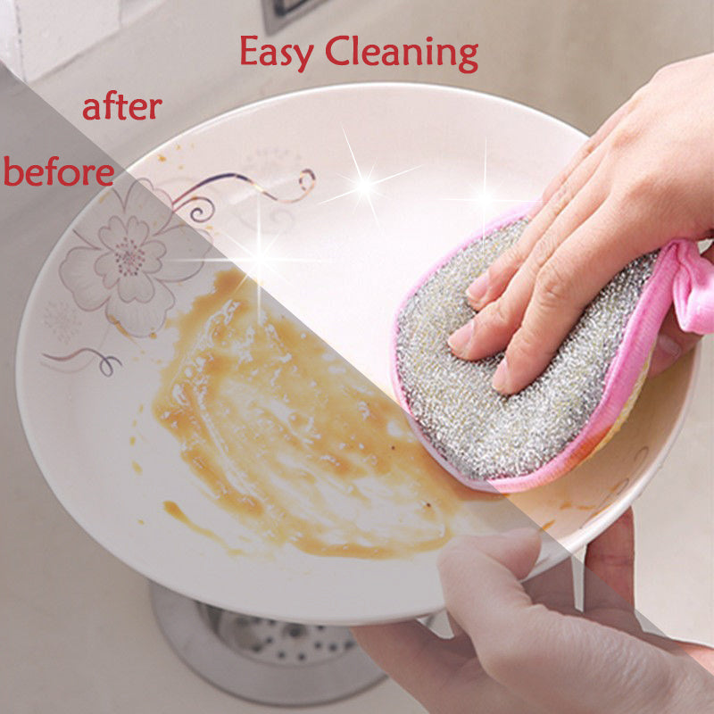 5 or 10 double-sided dishwashing sponges for household cleaning of kitchen tableware.