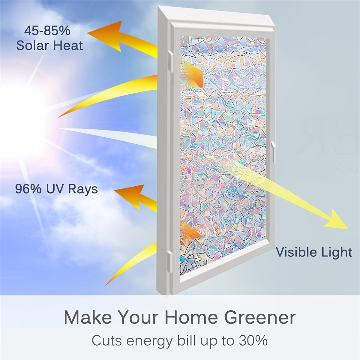 Decorate Your Living Room with 1 Roll of Crescent Electrostatic Glueless Glass Stickers for a Unique and Artistic Touch. Add a Decorative Element to Your Home with Electrostatic Adsorption Glass Window Film.