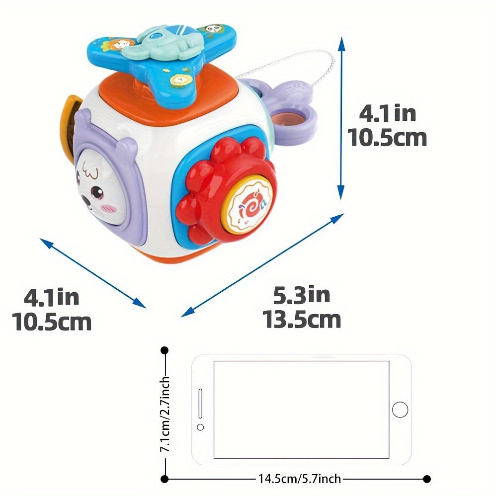 EDUVANKU presents the 1pc 8-in-1 Busy Ball Cube, a fun and engaging ABS educational toy designed for toddlers. This multi-function toy features activities that promote fine motor skills development, hand-eye coordination, and thinking skills. The Busy