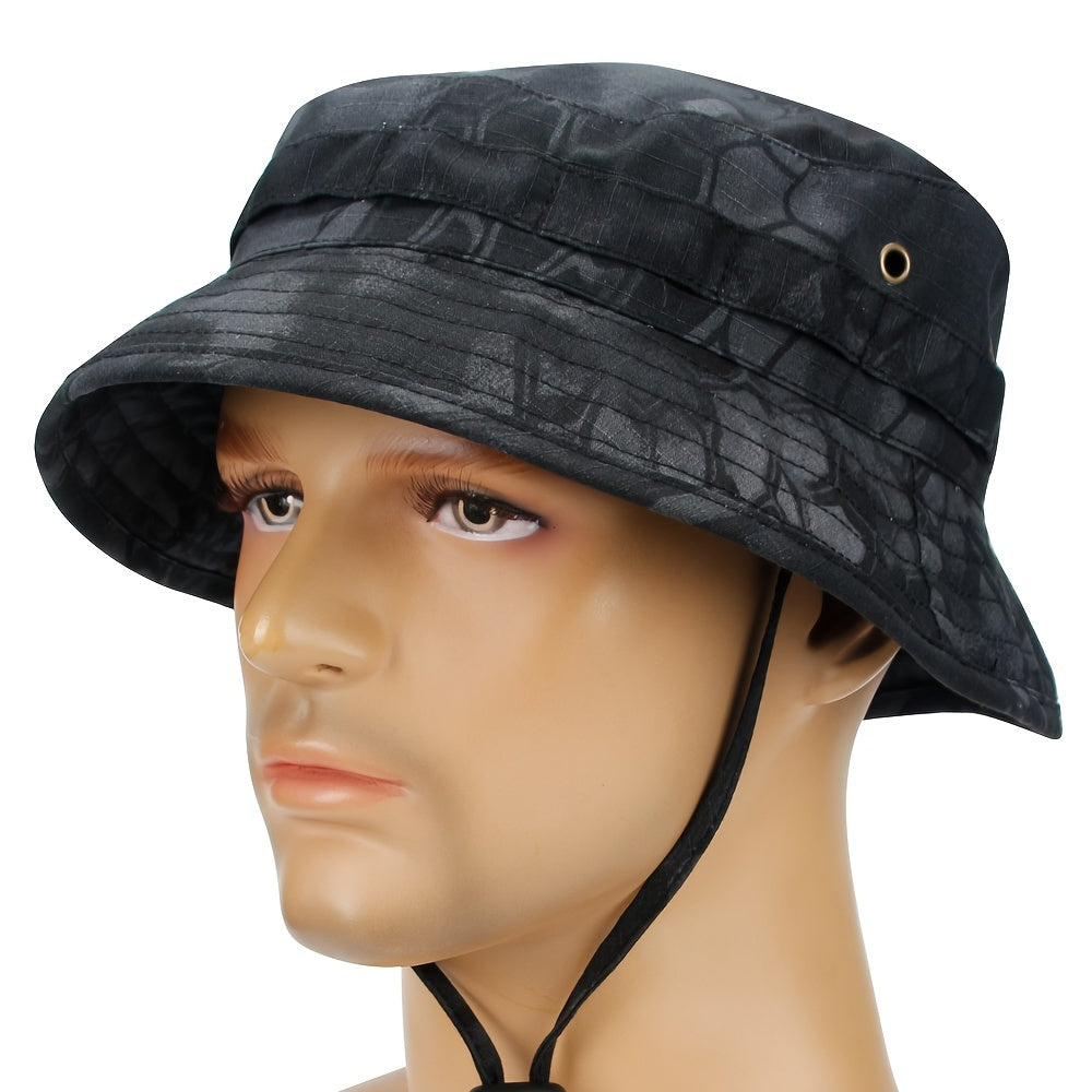 Space Souls Summer Bucket Hat with breathable mesh and sun protection, ideal for hiking and beach outings.