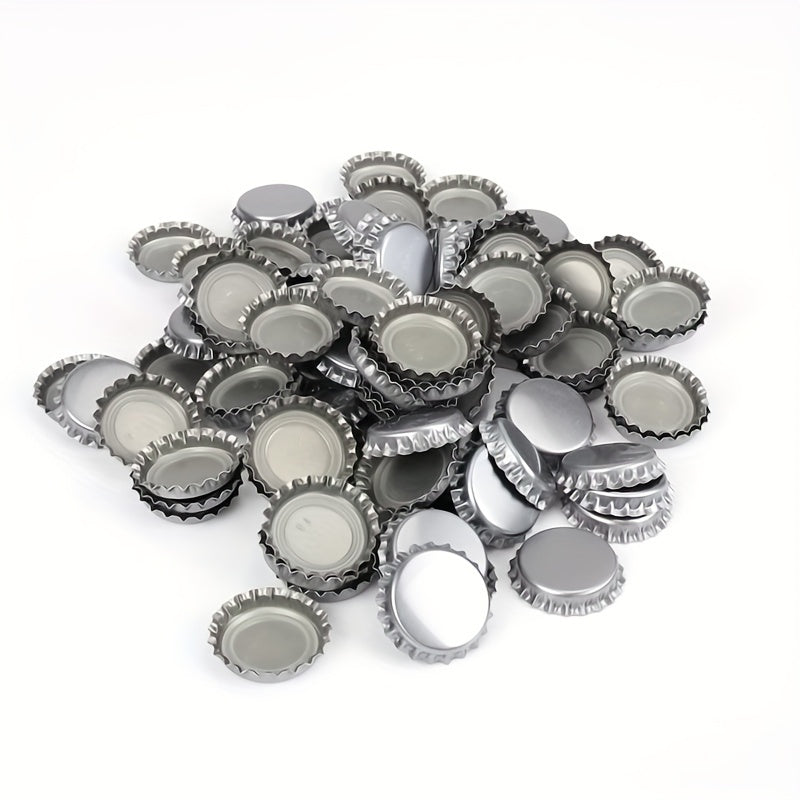 Bag of 50 Crown Hat Beer Bottle Caps in Golden, Silvery, and Black for Home Brewing and Bar Tools