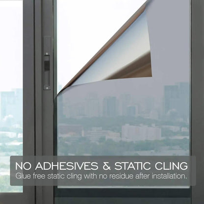 Sunshade Window Film with UV Protection and Privacy, PET Material for Easy Application, Ideal for Home and Office to Block Strong Light - Provides Insulation and Heat Control, Reflective Self-Adhesive Film