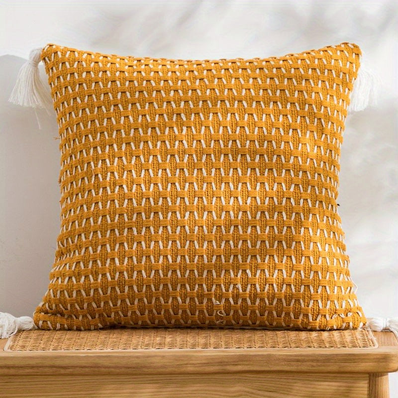 Modern minimalist jacquard knitting pillow cover - soft and stylish for living room, bedroom, office chair.