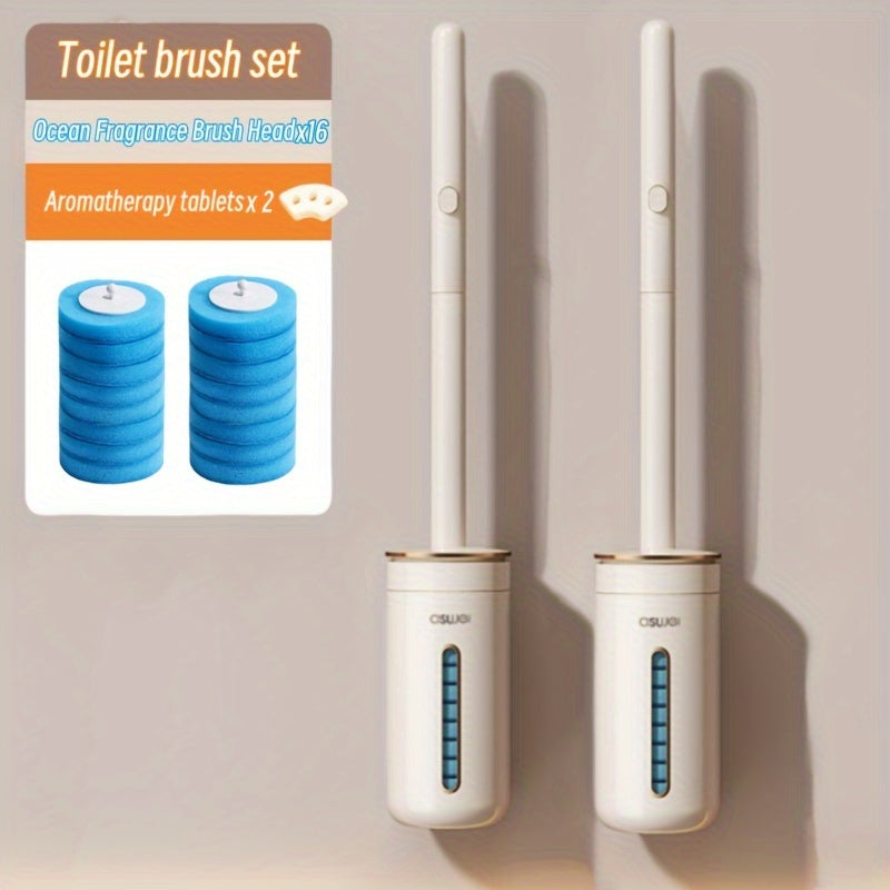 1 set of Disposable Toilet Brush with 8 Disposable Brush Heads, only $24.32. Refill your disposable brush heads with ease. Comes with 4 scented tablets for a fresh clean. Perfect for cleaning every inch of your bathroom with no corner left untouched. Get