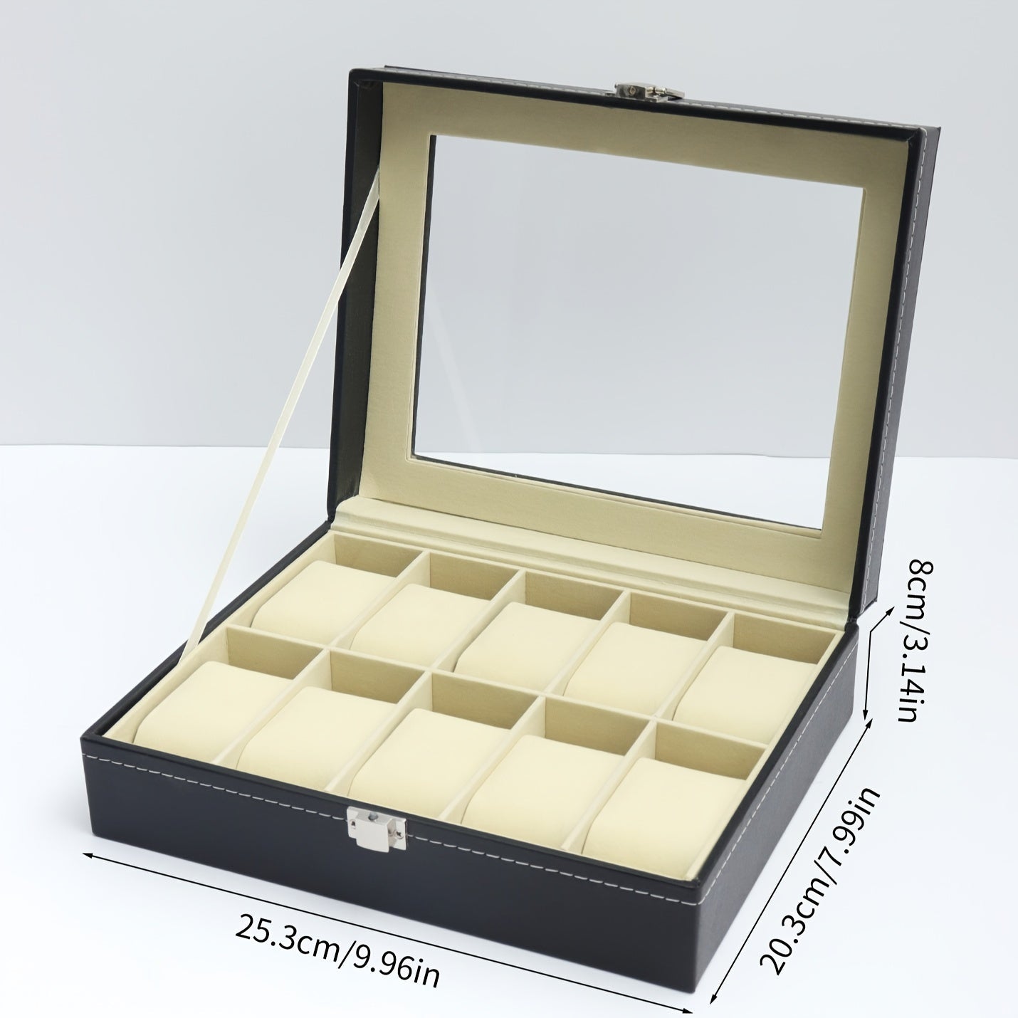 1 piece of PU Leather Watch Storage Box available in 2, 6, 10, or 12-digit options. Perfect for displaying wrist watches and makes an ideal gift choice.