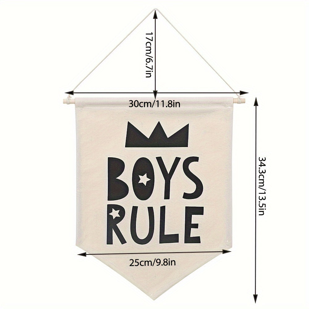 Boys' Rule Boho Wall Hanging - Inspirational Polyester Decor for Youngsters & Teens, Ideal for Living Room, Bedroom, or Classroom