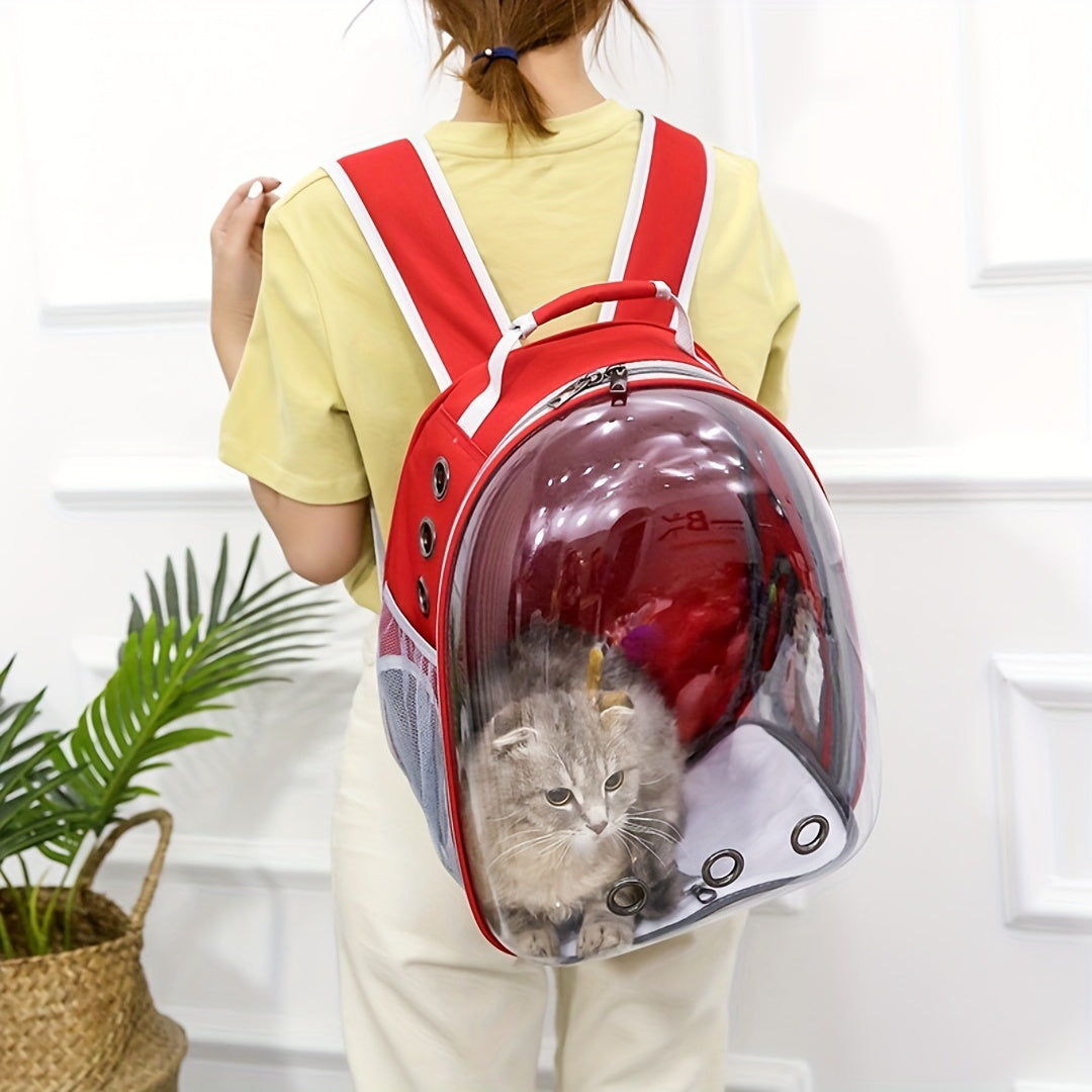 PVC Hard-Sided Pet Carrier Backpack for Cats and Small Animals