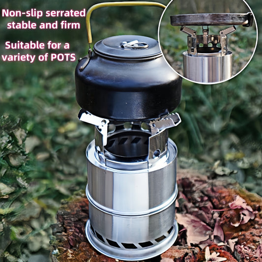 This outdoor stove is a versatile and compact solution for all your heating needs. With a large 20cm diameter and thickened stainless steel construction, this foldable stove can efficiently burn wood, charcoal, branches, and other fuels. Its portable