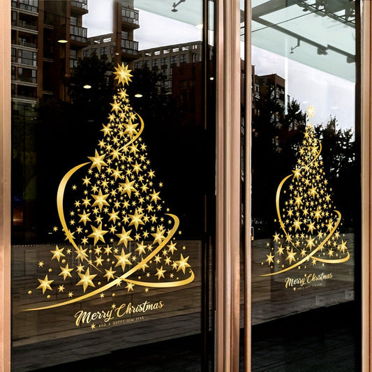 Get in the holiday spirit with our Christmas Window Clings - 8mil Thick PVC, Static Cling Glass Decals for Festive Home & Office Decoration