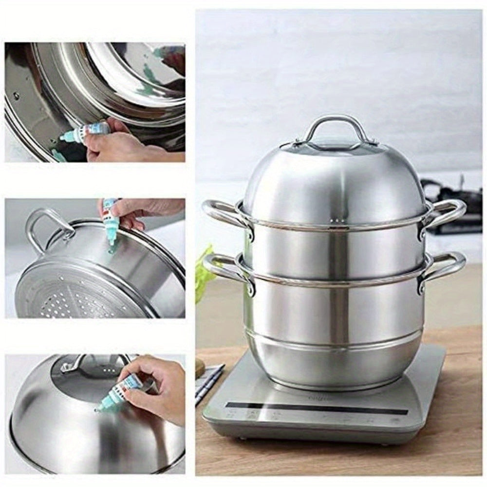 Multi-functional Steamer Set made of Stainless Steel, Non-Stick Cooker, Tempered Glass Lid, and Ventilation - Ideal for Household Use, Featuring Multi-Layer Composite Bottom