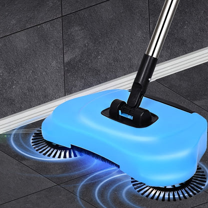 Multifunctional hand broom and vacuum set for easy cleaning of pet hair, dust, and garbage on hardwood and tile floors.