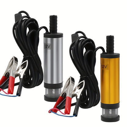 DC 12V 24V Submersible Pump for Diesel and Water, Aluminum Alloy Golden Shell, 12L/min Flow Rate.