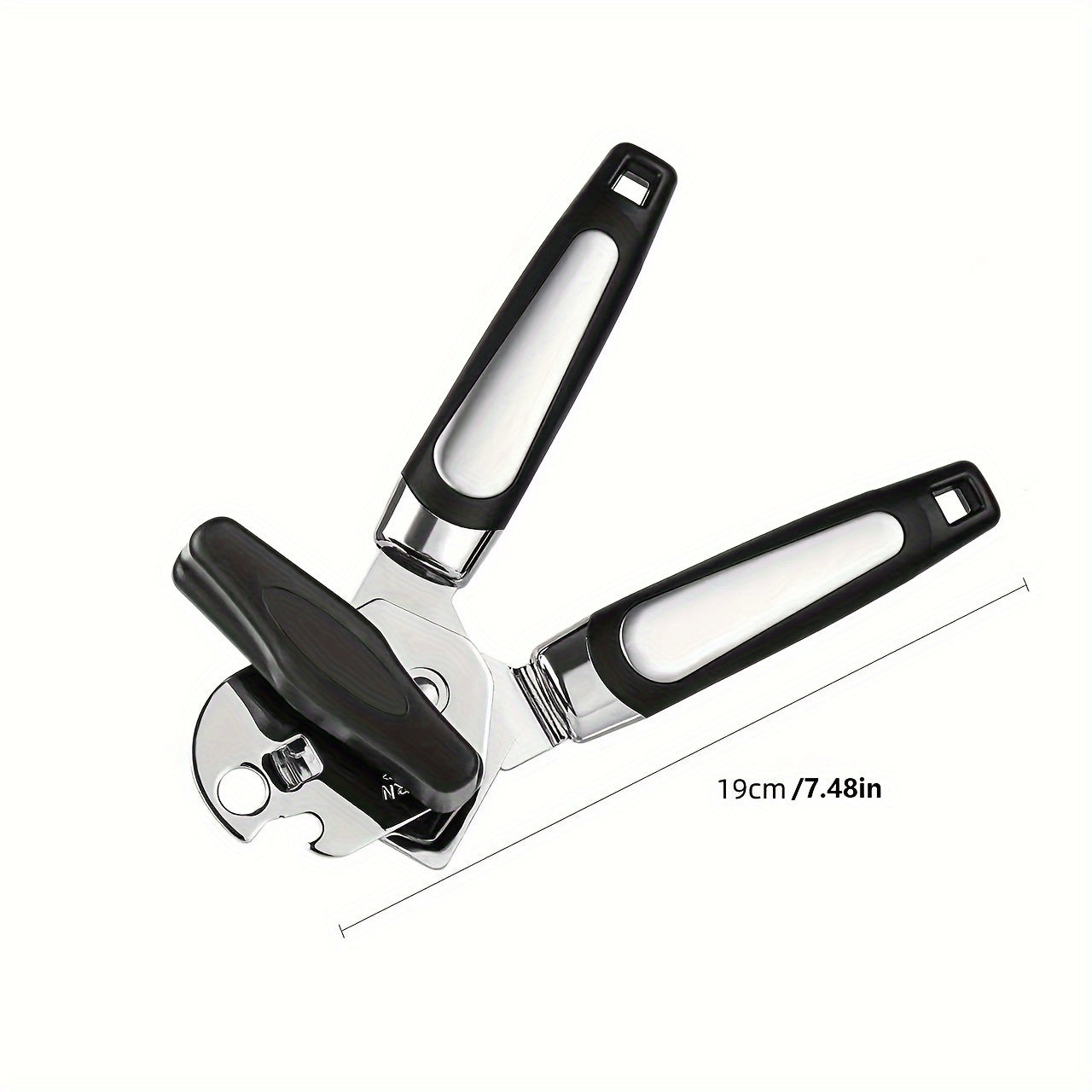 Durable Stainless Steel Can Opener with Easy-Grip Handle - Versatile Jar & Bottle Opener Featuring Sharp Blade and Slip-Resistant Handle, Ideal for Home, Restaurant, BBQ, and Picnics