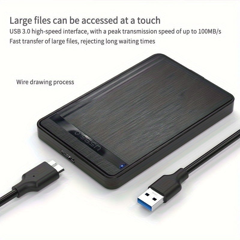 USB 3.0 Portable Hard Drive with High Speed and Large Capacity - Compatible with PC, Mobile, Smartphones, and Computers; Uses NTFS File System.