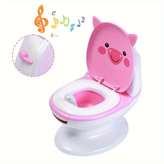 Potty Training Chair for Kids Ages 0-3 Years with Panda Design, Plastic Material, Flush Sound Feature, Convenient Flip-Up Seat, and Handy Tissue Holder