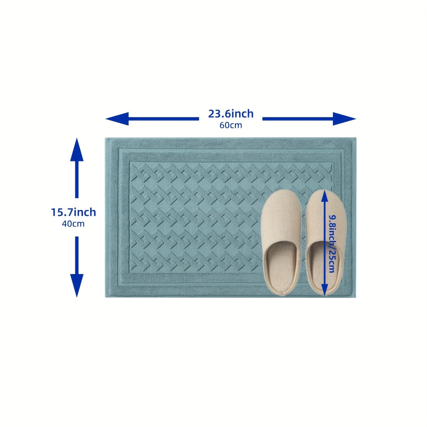 High-end 5-Star Hotel Quality Non-Slip Bath Mat - Absorbent, Machine Washable, Square Design with Striped/Solid Color Options, Low Pile for Home & Bathroom Safety, Luxury Bathroom Rug