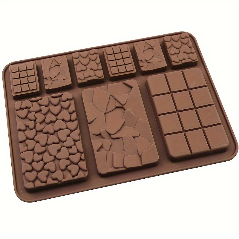 9-Cavity Silicone Mold Set for Waffles, Biscuits, and Cakes - Versatile Bakeware for Homemade Chocolate Bars, Snacks, and Desserts - Reusable and Non-Stick - Great for Home Baking