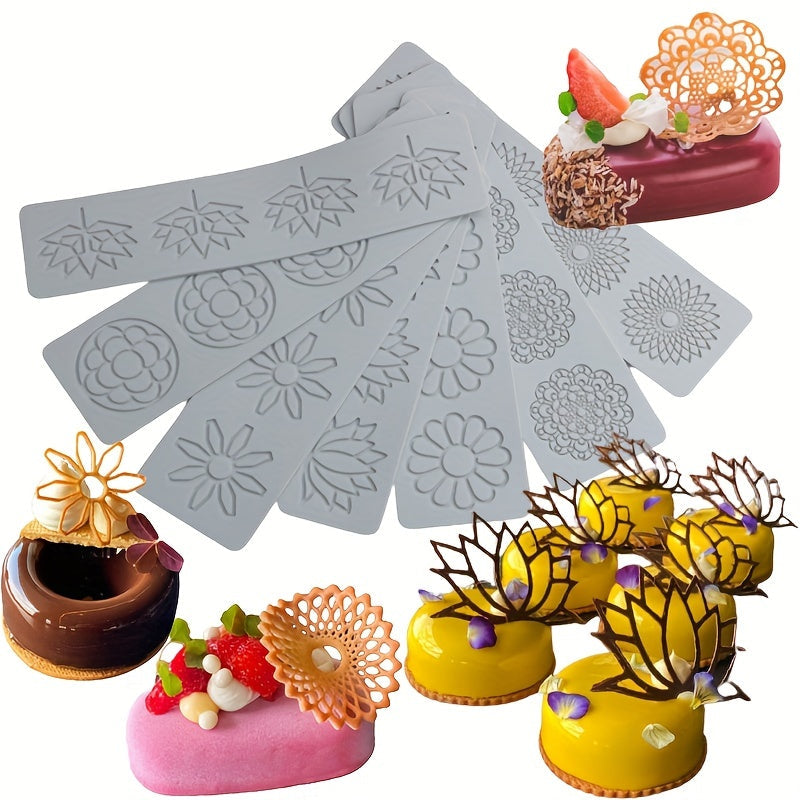 1 piece of Silicone Lace Molds for creating beautiful flower fondant designs, lace patterns on chocolate candies and cakes. Perfect for decorating cupcakes, making toppers for special occasions like weddings, birthdays, and Christmas. A must-have baking