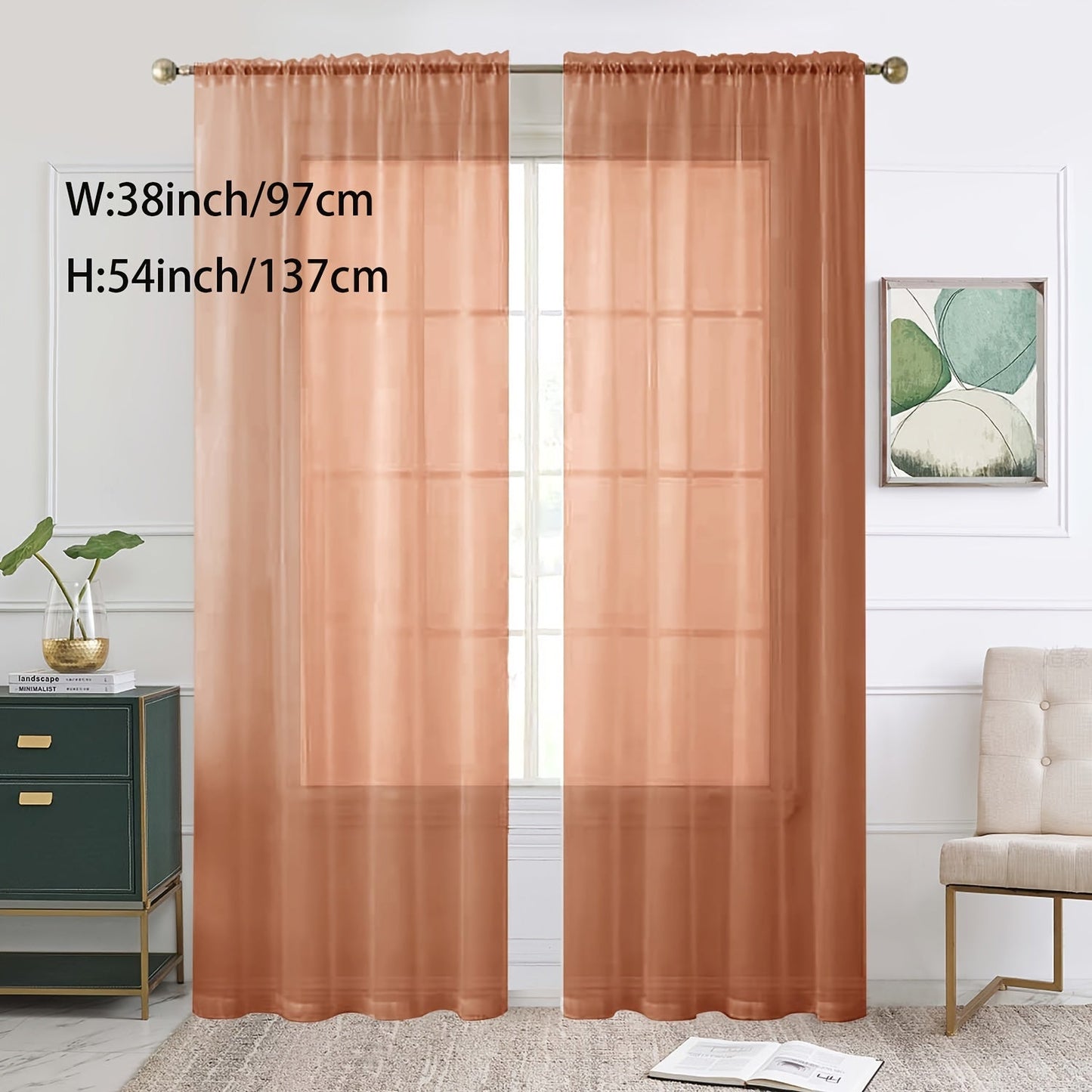 Add a touch of elegance to your kitchen, bedroom, or living room with this single panel sheer curtain. Perfect for letting in natural light while still providing privacy. Features a rod pocket design for easy hanging. Enhance your home decor with this