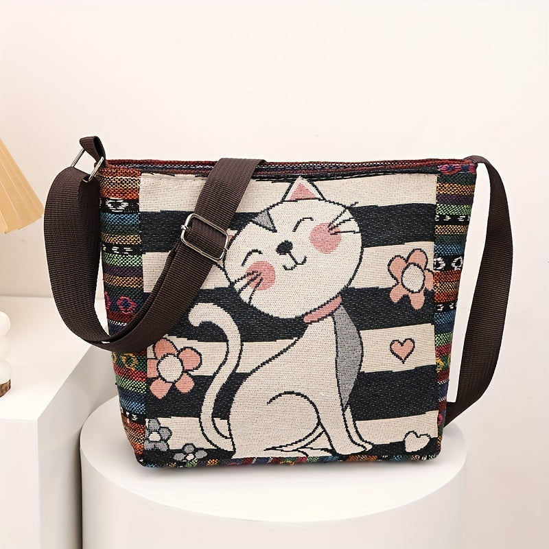 Multicolor Elephant Crossbody Bag for Women - Adjustable Strap, Zipper Closure, Foldable, Casual & Stylish