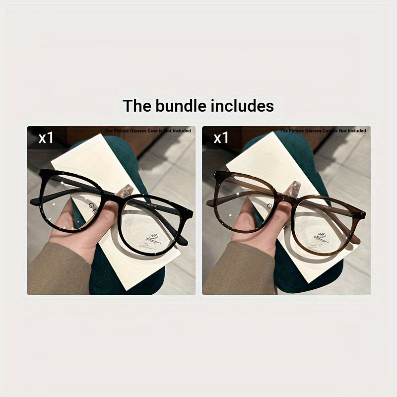 Round transparent lens glasses for retro fashion, computer use for men and women.