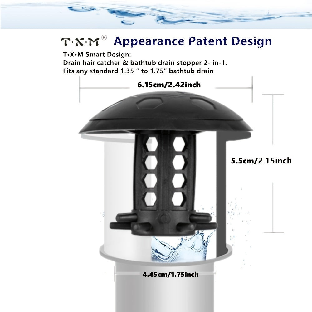 New TXM Drain Hair Catcher for Bathtub/Sink, 2-in-1 design, 5/2/1pc