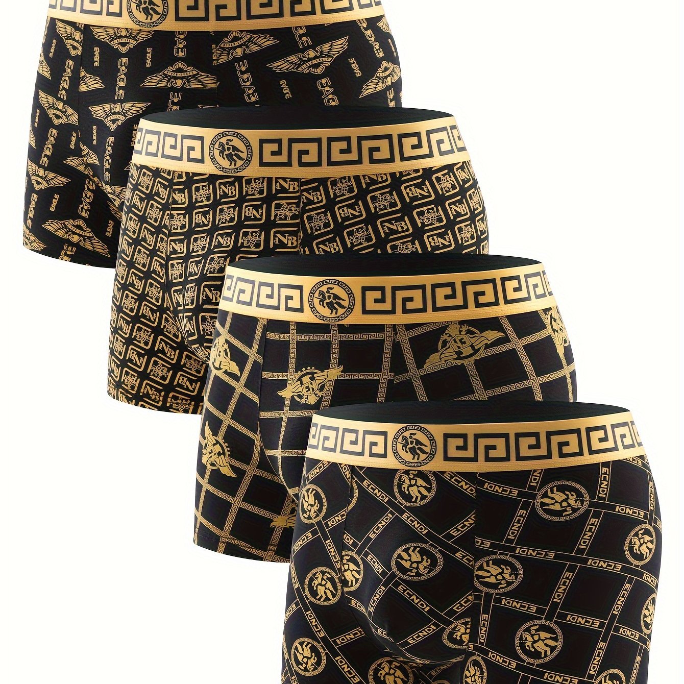 Luxury men's print briefs, breathable sports shorts for casual wear.