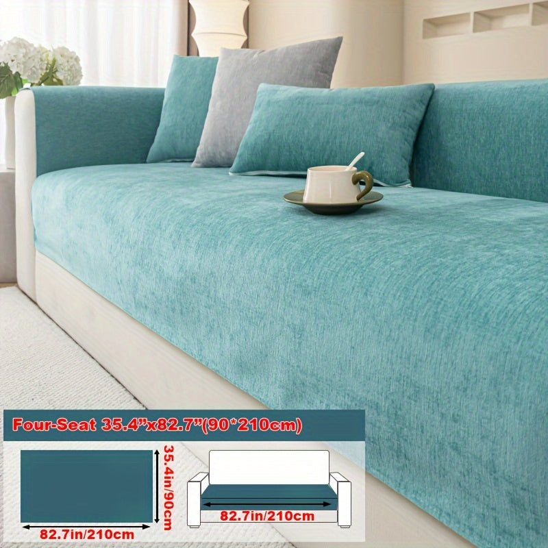 Chenille Sofa Cover suitable for armchairs to 4-seater sofas, pet-friendly, non-slip, machine washable - 1pc.