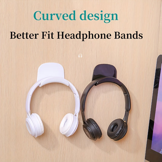 Stylish plastic hooks with curved design for easy mounting and versatile use for headphones, bags, hats, scarves, and more.