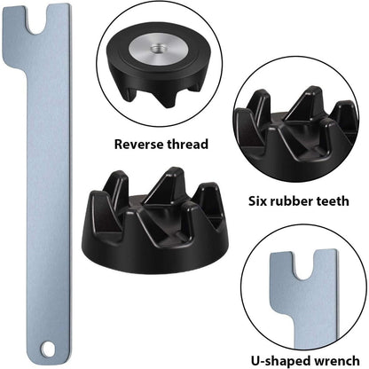 Set of 4 Vertical Mixer Spare Parts Including Clutch 9704230, Compatible with Kitchen Mixer Spare Parts, Comes with 1 Wrench, Suitable for Kitchen Bao Vertical Mixer, 6-speed in Black