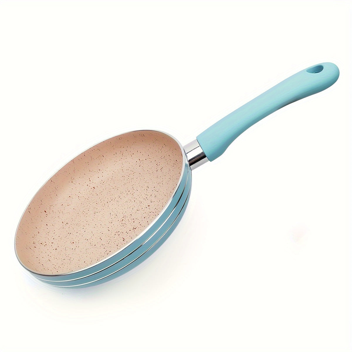 Small Non-Stick Aluminum Frying Pan in Delicate Pastel Colors, Safe for Dishwasher, Kitchenware Set for Single Serving