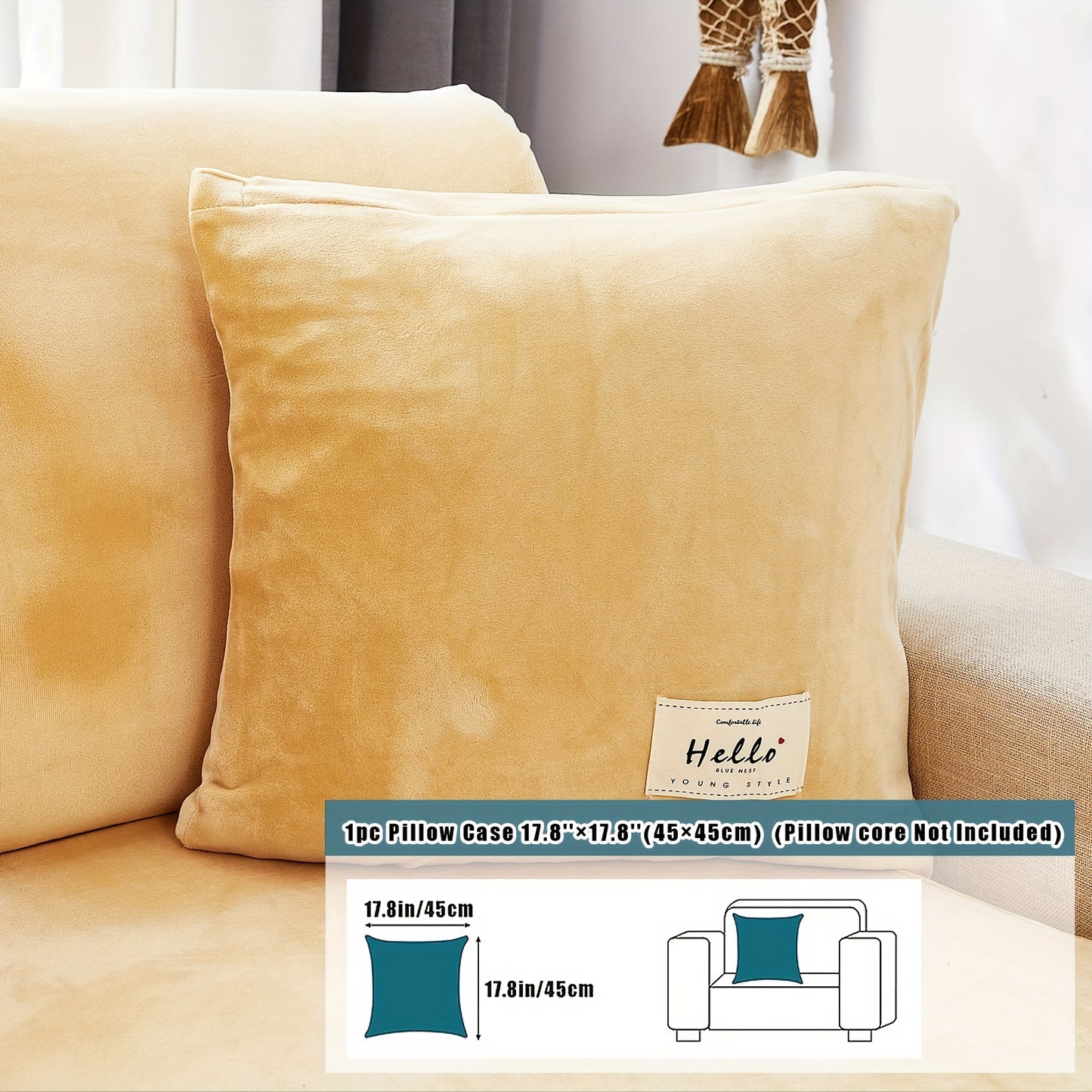 Velvet sofa slipcover/pillowcase for pets, dust-proof and fuzzy couch cover for home decor.