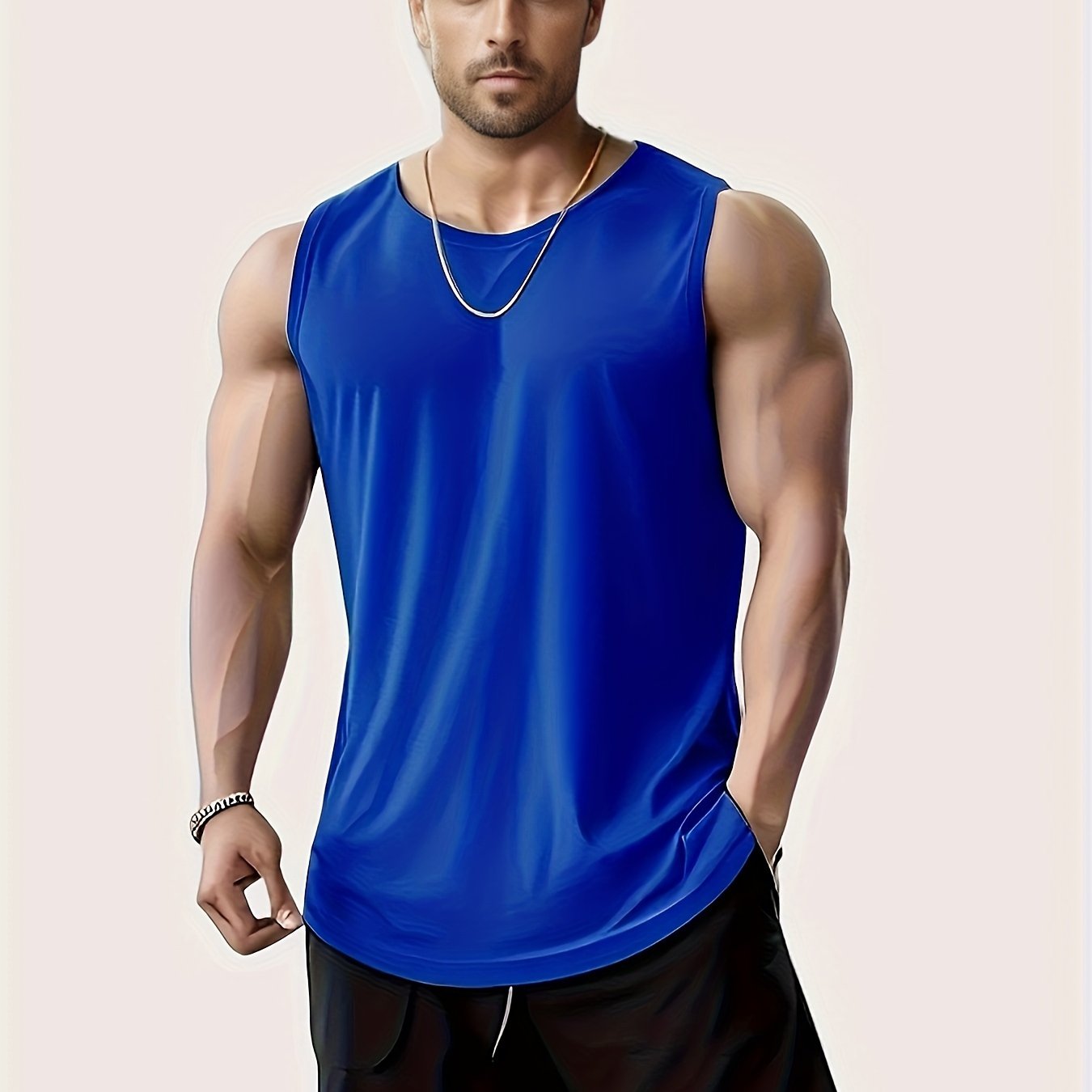 Men's Plus Size Sleeveless Tank Top for Running, Training, and Marathon Workouts - Quick-Dry, Breathable, Comfort Fit.