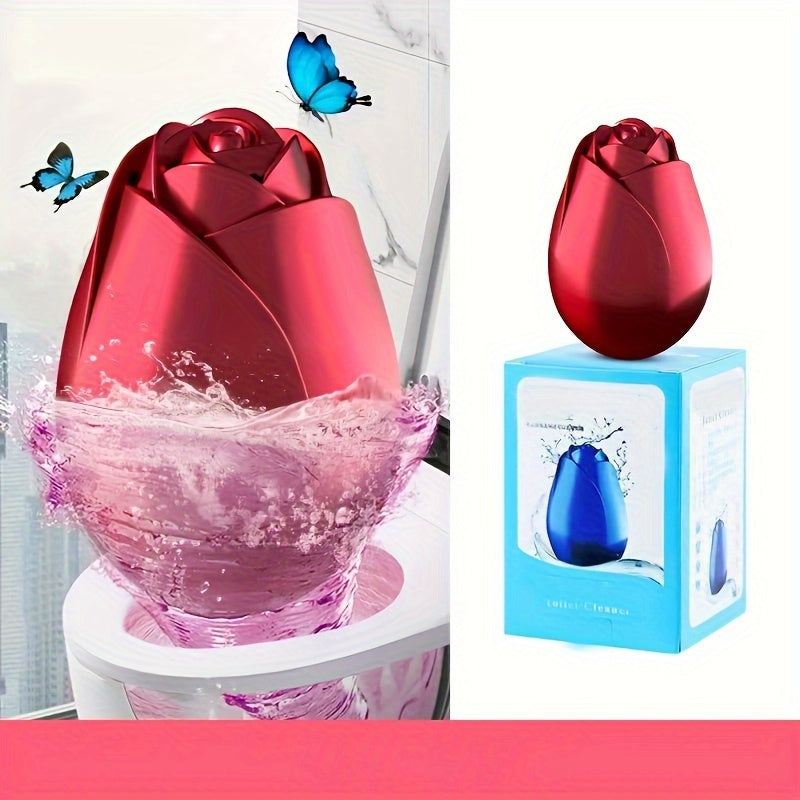 1pc, Rose-shaped Automatic Toilet Cleaner, Long-lasting, Durable, Easy to Operate, Household Cleaning Tool