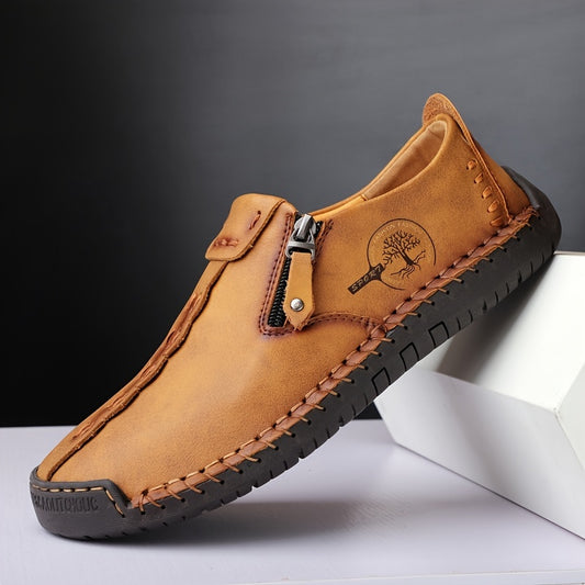 Handmade vintage loafers for men, lightweight and breathable for outdoor use.